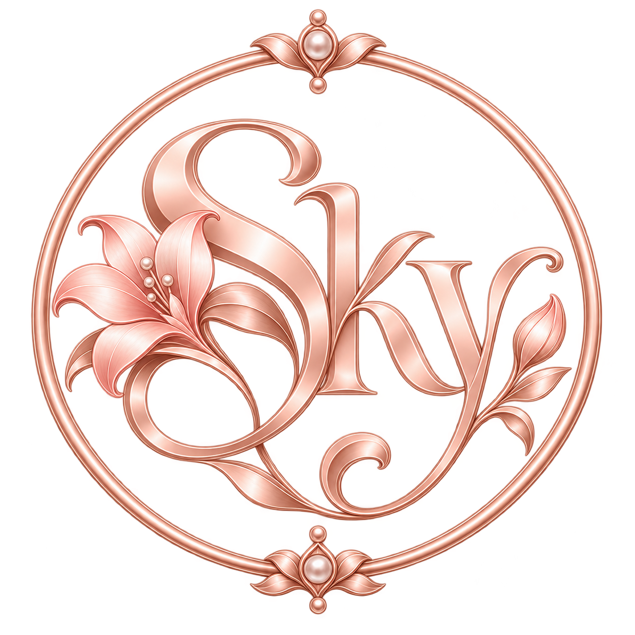 Skyler Springstun rose gold SKY emblem
